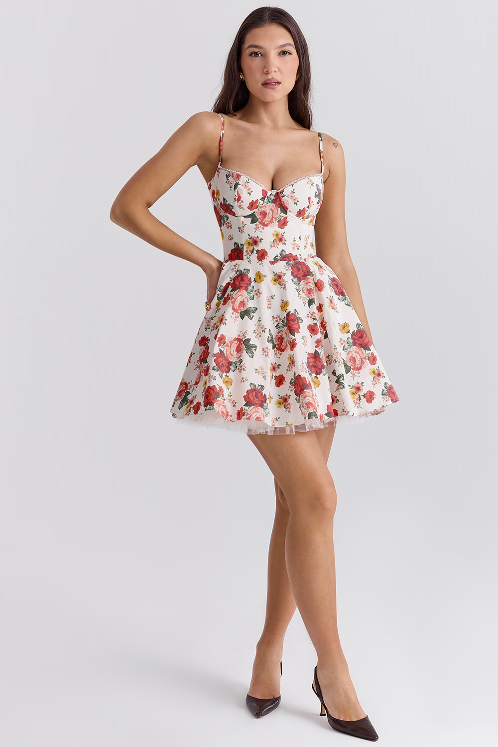 Vestido Curto Floral Modelador Com Forro em Tule Modern Lille - GOLDEN ERA