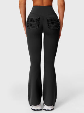 Calça Flare Com Bolso Franzido Modern Giseli - FITNESS