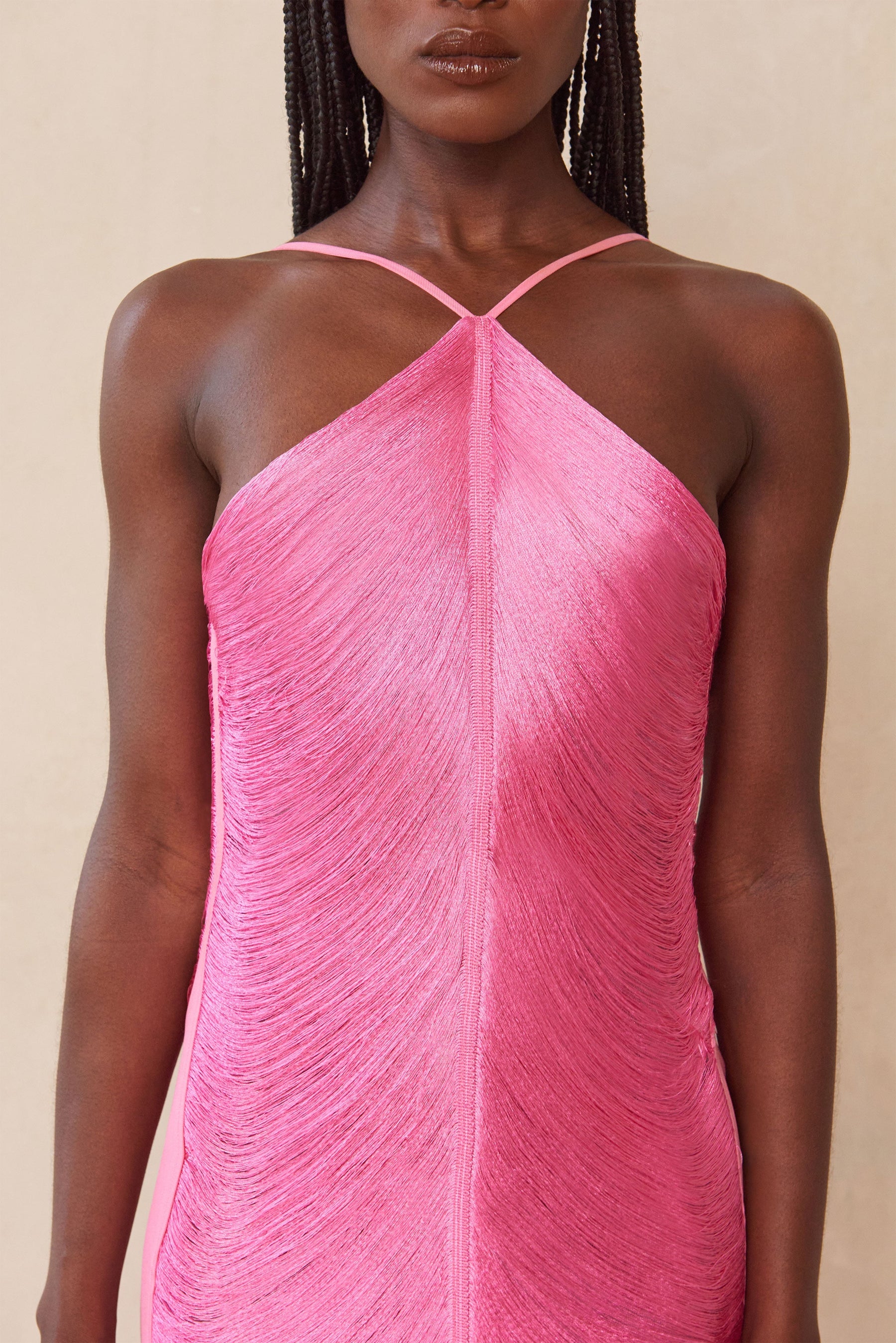 Vestido ⁠Perrot Longo Com Franjas