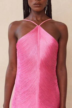 Vestido ⁠Perrot Longo Com Franjas