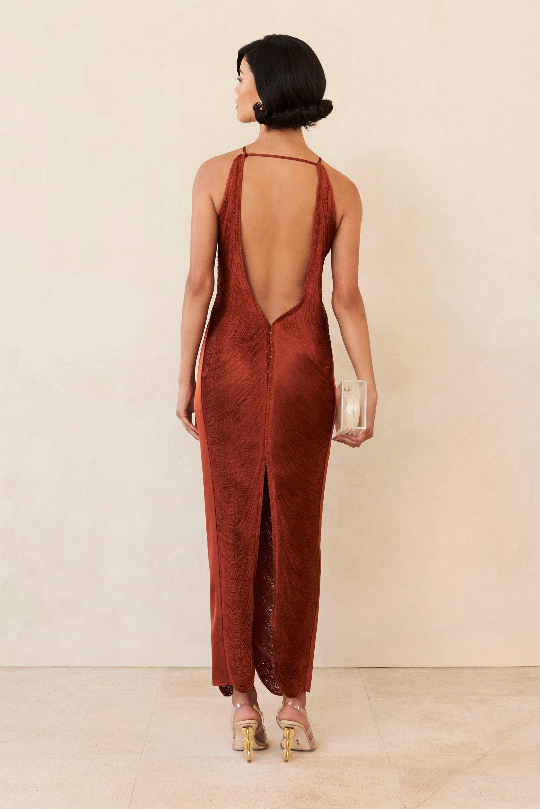 Vestido ⁠Perrot Longo Com Franjas