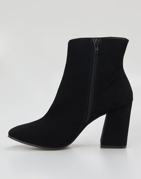Bota Cano Curto Salto Grosso Bloco Nobuck Essential - Preto