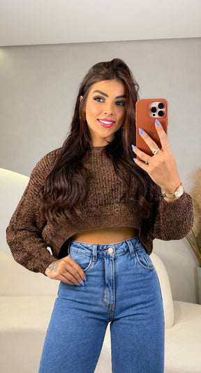 Blusa Tricot Stefany - Marrom