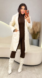 Sobretudo Couro Miriam - Off White