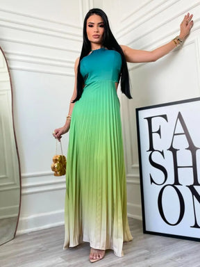(Leve 2 Pague 1) Vestido Plissado Degrade Modelo Lais